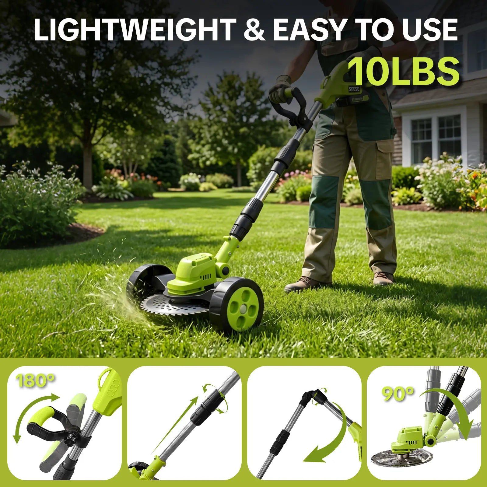 SEESE 3-in-1 Cordless Lawn Mower