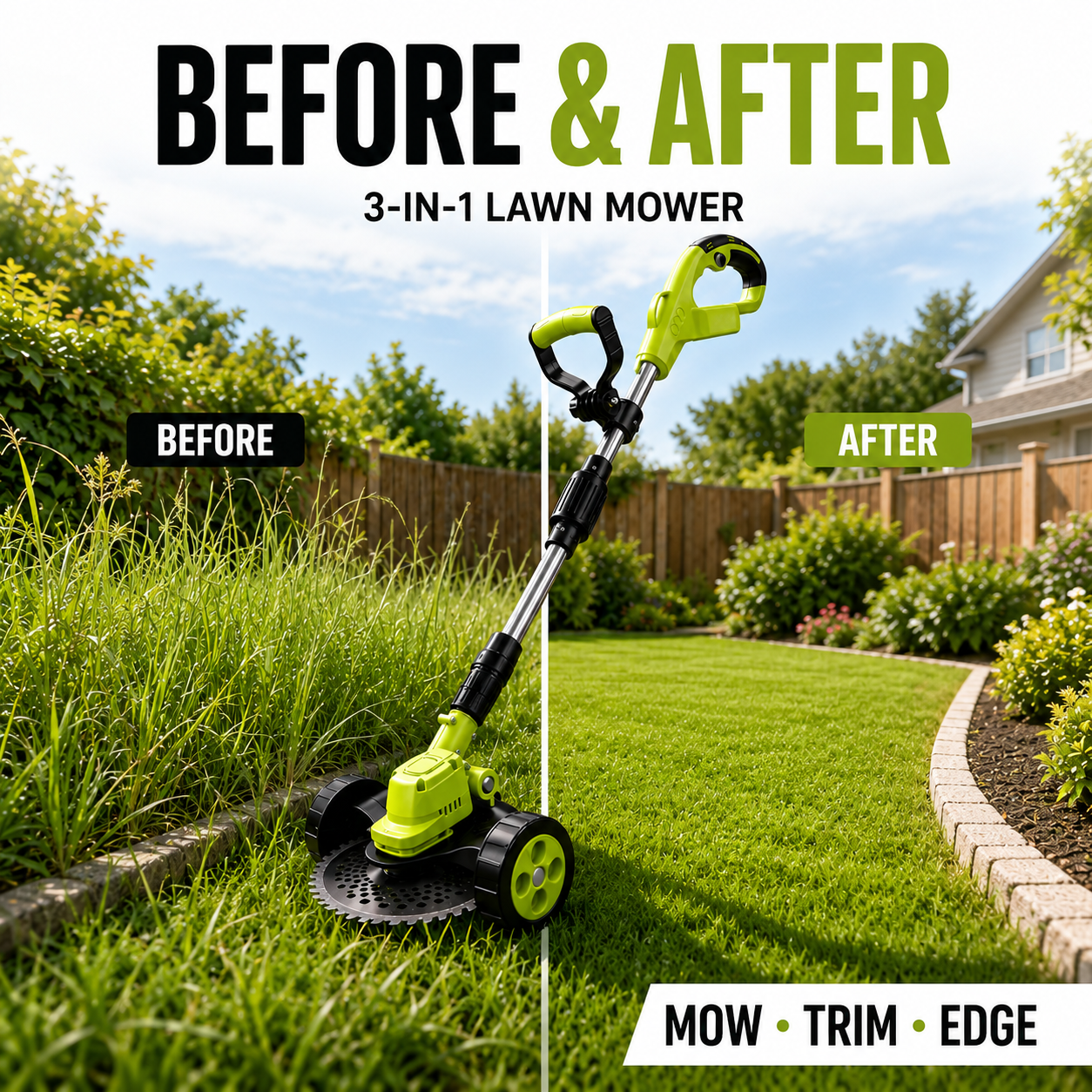 SEESE 3-in-1 Cordless Lawn Mower